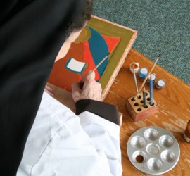 Sr. Jacqueline icon writing